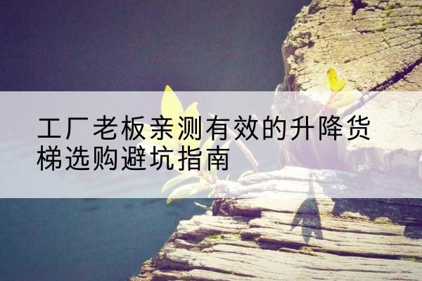 大同升降货梯怎么选-工厂老板亲测有效的升降货梯选购避坑指南